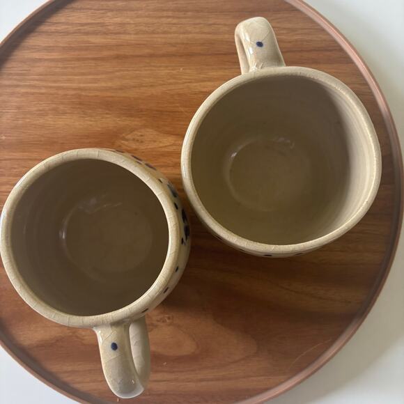 Set of 2 Hand-Thrown Pottery Coffee Mugs “Park 5” Design, Signed RS, Cottagecore - Picture 3 of 16
